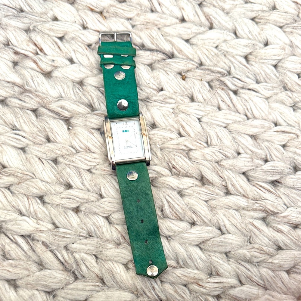 Teal Leather Strap Watch
